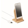 Bambusowa ładowarka bezprzewodowa z podstawką Hintois