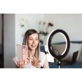 Lampka pierścieniowa LED z uchwytem na telefon Helo