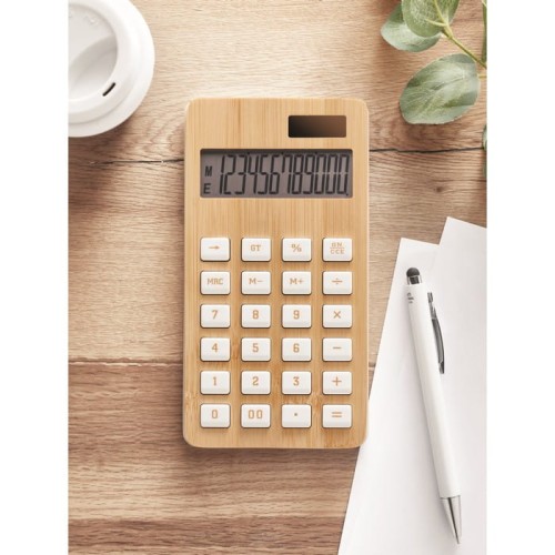 12 cyfrowy kalkulator z bambusa Calcubim