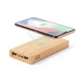 Power bank z bambusa z ładowarka słoneczną 