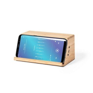 Bambusowy głośnik bezprzewodowy z ładowarką 10W