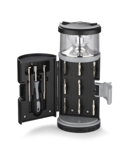 Zestaw narzędzi z lampką kempingową Barto