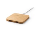 Bambusowa ładowarka indukcyjna z hubem USB Dalton 15W