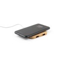 Bambusowa ładowarka indukcyjna z hubem USB Dalton 15W