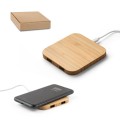 Bambusowa ładowarka indukcyjna z hubem USB Dalton 15W