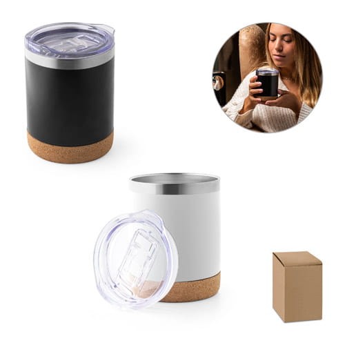 Kubek podróżny z przykrywką i korkową odstawą Solberg Tumbler