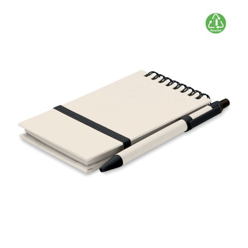 Notes A6 z kartonów po mleku z długopisem