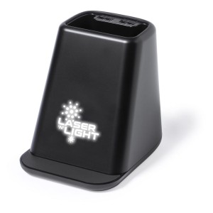 Ładowarka bezprzewodowa 15W, 2 wyjścia USB, pojemnik na przybory do pisania, stojak na telefon