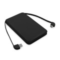 Power bank 5000 mAh ze zintegrowanymi kablami, adapter w komplecie Presley