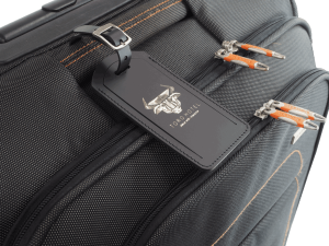 Zawieszka bagażowa ze skóry naturalnej  z recyklingu