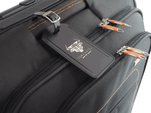 Zawieszka bagażowa ze skóry naturalnej  z recyklingu