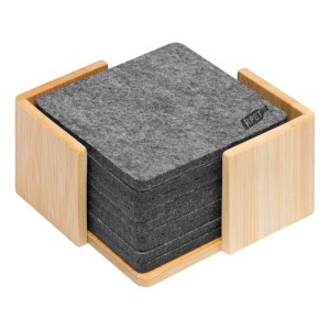 Podkładki filcowe RPET w bambusowym etui