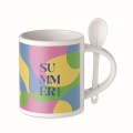 Ceramiczny kubek z łyżeczką z powłoką pod sublimację Sublim Spoon