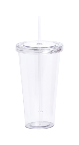 Plastikowy kubek ze słomką Trinox