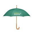 Automatyczny parasol z drewnianą rączką z nadrukiem full kolor na całej powierzchni