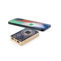 Magnetyczny bezprzewodowy bambusowy power bank 5000 mAh z ładowarką bezprzewodową 15W