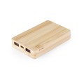 Magnetyczny bezprzewodowy bambusowy power bank 5000 mAh z ładowarką bezprzewodową 15W