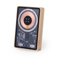 Magnetyczny bezprzewodowy bambusowy power bank 5000 mAh z ładowarką bezprzewodową 15W