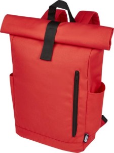 Byron plecak na laptopa 15,6 cala z tworzywa RPET z certyfikatem GRS z zawijanym zamknięciem, 18 l