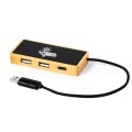 Bambusowy hub USB i USB typu C z podświetlanym logo