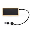 Bambusowy hub USB i USB typu C z podświetlanym logo