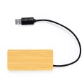 Bambusowy hub USB i USB typu C z podświetlanym logo