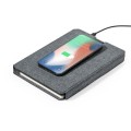 Wielofunkcyjny notatnik RPET A5 z magnetyczną ładowarką bezprzewodową 10W i power bankiem 5000 mAh