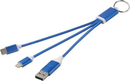 Kabel do ładowania 4 w 1 z aluminium z recyklingu z brelokiem do kluczy