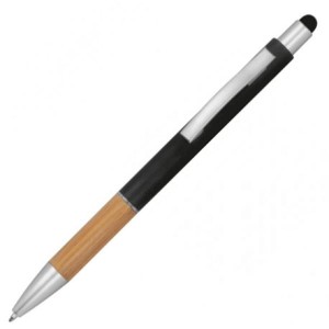 Plastikowy długopis touchpen z uchwytem z bambusa