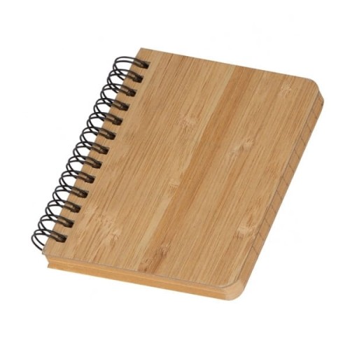 Notes A6 w bambusowej okładce z kartkami w linie