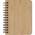 Notes A6 w bambusowej okładce z kartkami w linie