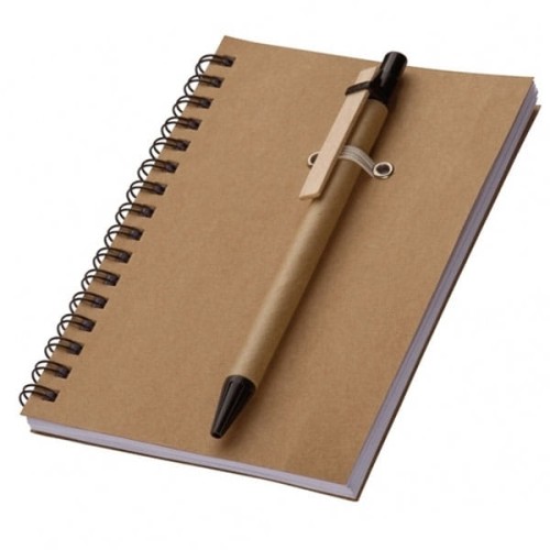 Notes A6 Keystone z papieru z recyklingu z długopisem