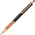 Metalowy długopis touch pen  z korkowych uchwytem i złotymi elementami Capri