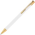 Metalowy długopis z korpusem soft touch i złotymi elementami Glendale