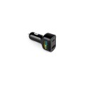 Szybka ładowarka samochodowa Dirac z dwoma portami USB-A i USB-C 