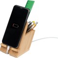 Bambusowy organizer na biurko ze stojakiem na telefon