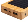 Solarny powerbank 8000 mAh Bakersfield w bambusowej obudowie