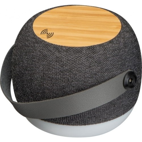 Głośnik bluetooth z ładowarką indukcyjną i materiałową obudową z poliestru RPET