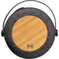 Głośnik bluetooth z ładowarką indukcyjną i materiałową obudową z poliestru RPET