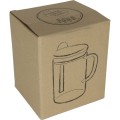 Szklany kubek z bambusową łyżeczką i pokrywką Jackson 420 ml