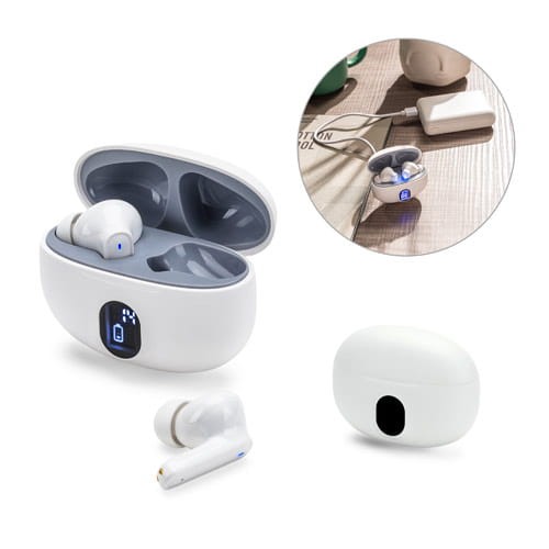 Słuchawki bluetooth w etui z ekologicznych materiałów Caetano