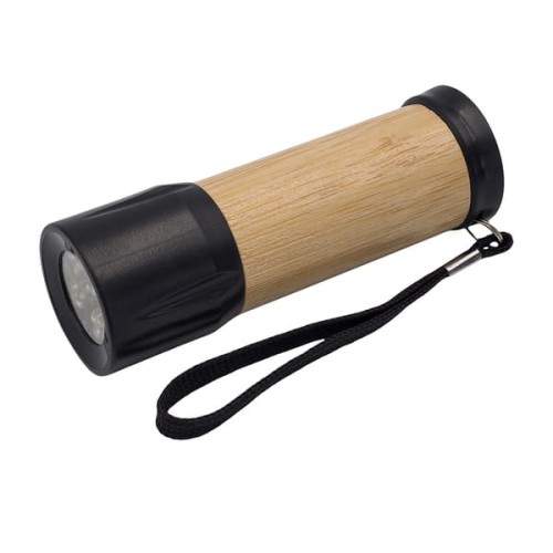 Latarka LED w bambusowej obudowie Baldo