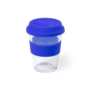 Szklany kubek z silikonowym wieczkiem 350 ml