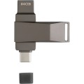 Pamięć USB C i USB A 64 GB w metalowym etui