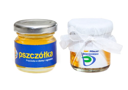 Miód wielokwiatowy 40g z etykietą z nadrukiem full kolor