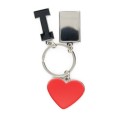 Brelok "I love" z metalową plakietką