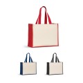 Torba płócienna (320 g/m²), z dnem i bokami z laminowanej juty (350 g/m²) w kolorach HELSINQUE COLOUR