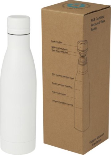 Butelka Vasa ze stali nierdzewnej z recyklingu z miedzianą izolacją próżniową 500 ml z certyfikatem RCS