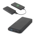 Power bank o pojemności 10 000 mAh wykonany z ABS pochodzącego z recyklingu (100% rABS) z superszybką ładowarką bezprzewodową o mocy 15 W