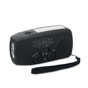 Przenośne radio AM/FM z ABS z latarką LED i powerbankiem 1200 mAh